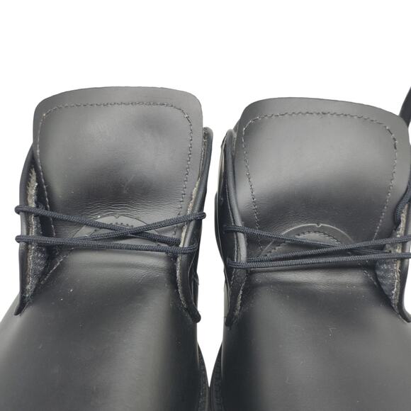 Bates Shoes Mens 11 Black Dress Military Low Tops Satin Matte Vibram Heeled - Picture 4 of 13